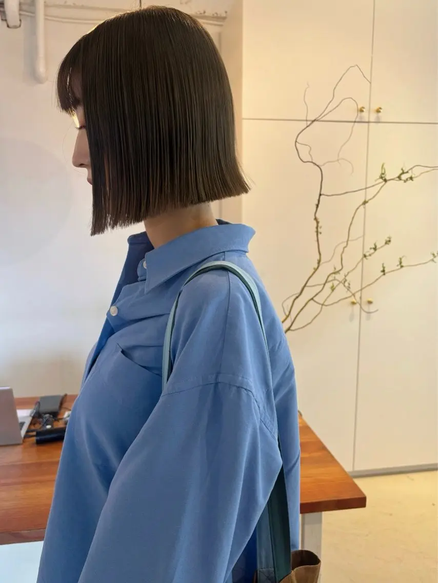 ショート ボブ カット ヘアカラー トリートメント 🍑透明感hair ・NENE🍑のヘアスタイル