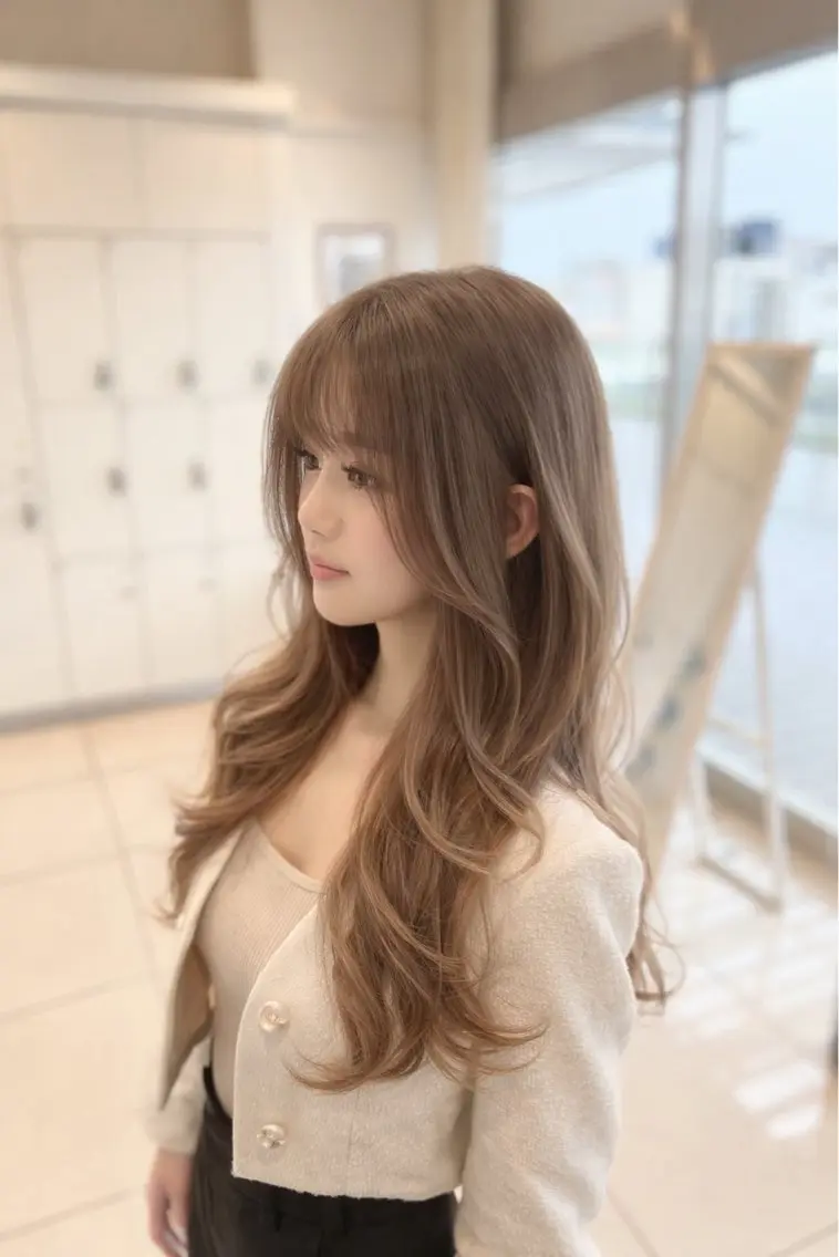 ロング カラー 透明感カラー 髪質改善 レイヤーカット カット ヘアカラー トリートメント 金子 直樹のヘアスタイル