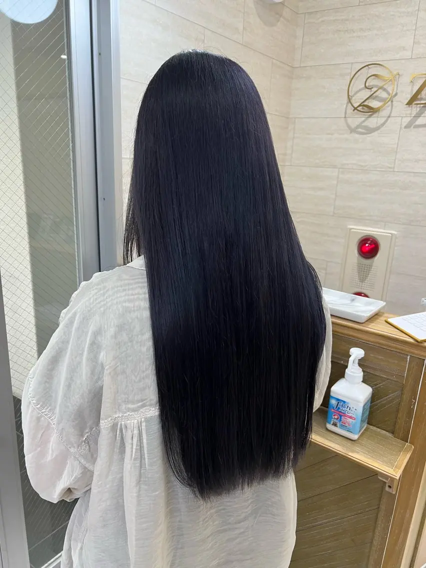 ロング カラー ブリーチ パープルカラー 🎀zina/韓国 🎀amiのヘアスタイル