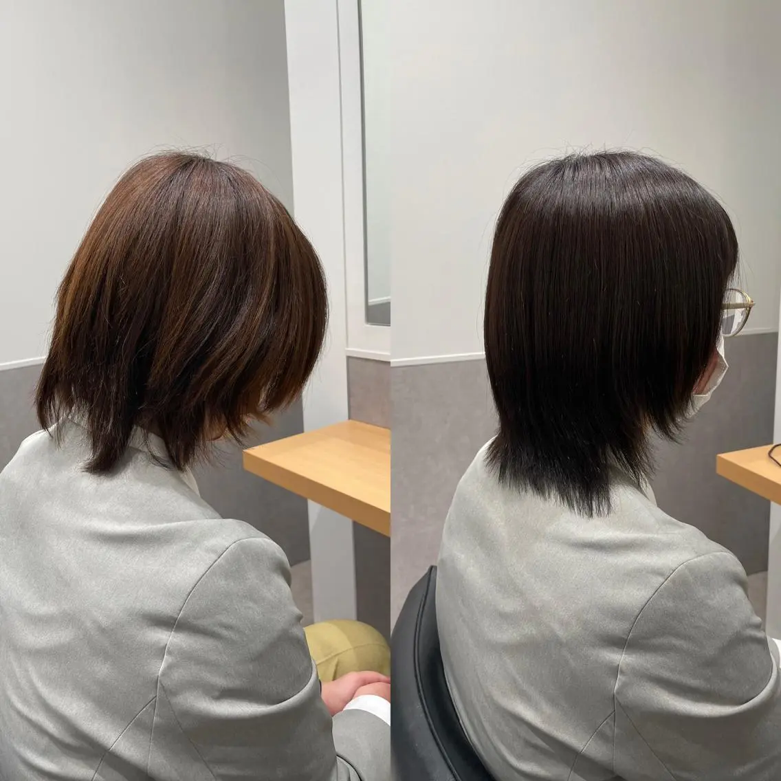 ショート カラー アディクシーカラー エドルカラー グレージュ トリートメント 髪質改善ヘアケア 艶髪特化/上田のヘアスタイル