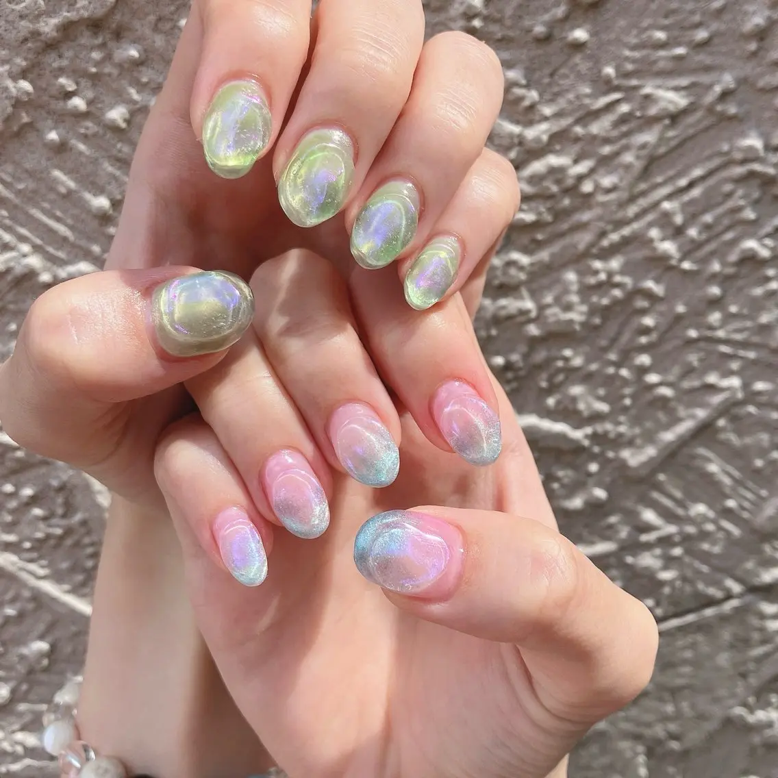 お任せ☺︎ぽこぽこニュアンスネイル(凹凸Art10本まで)ちぐはぐニュアンス🫶イメージ画像持込⭕️ドライケア込♡の写真