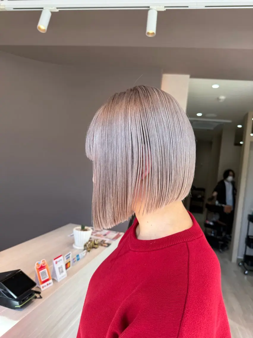 ミディアム カラー ボブ カット ヘアカラー Lien.テラダ 各務原スタイリストのヘアスタイル