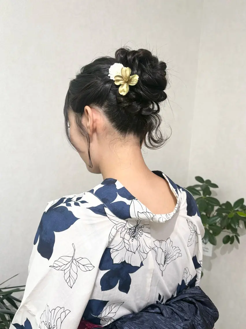 ロング ヘアアレンジ 浴衣 ヘアセット ヘアセットサロン /上坪愛美のヘアスタイル