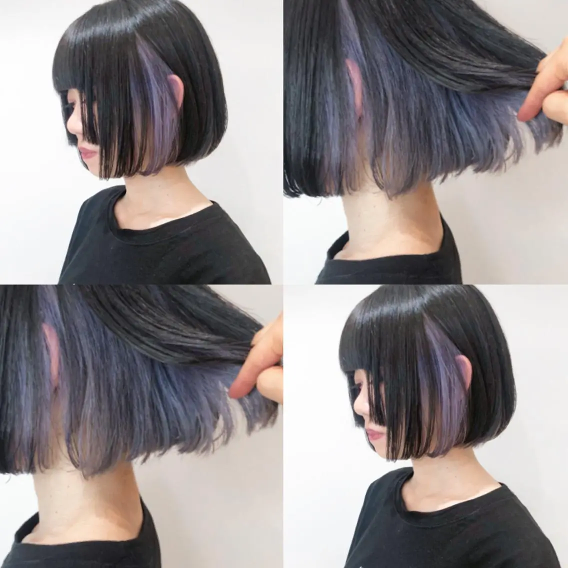 ショート カラー ブリーチ ラベンダーカラー ボブ ウルフカット ハッシュカット/七海のヘアスタイル