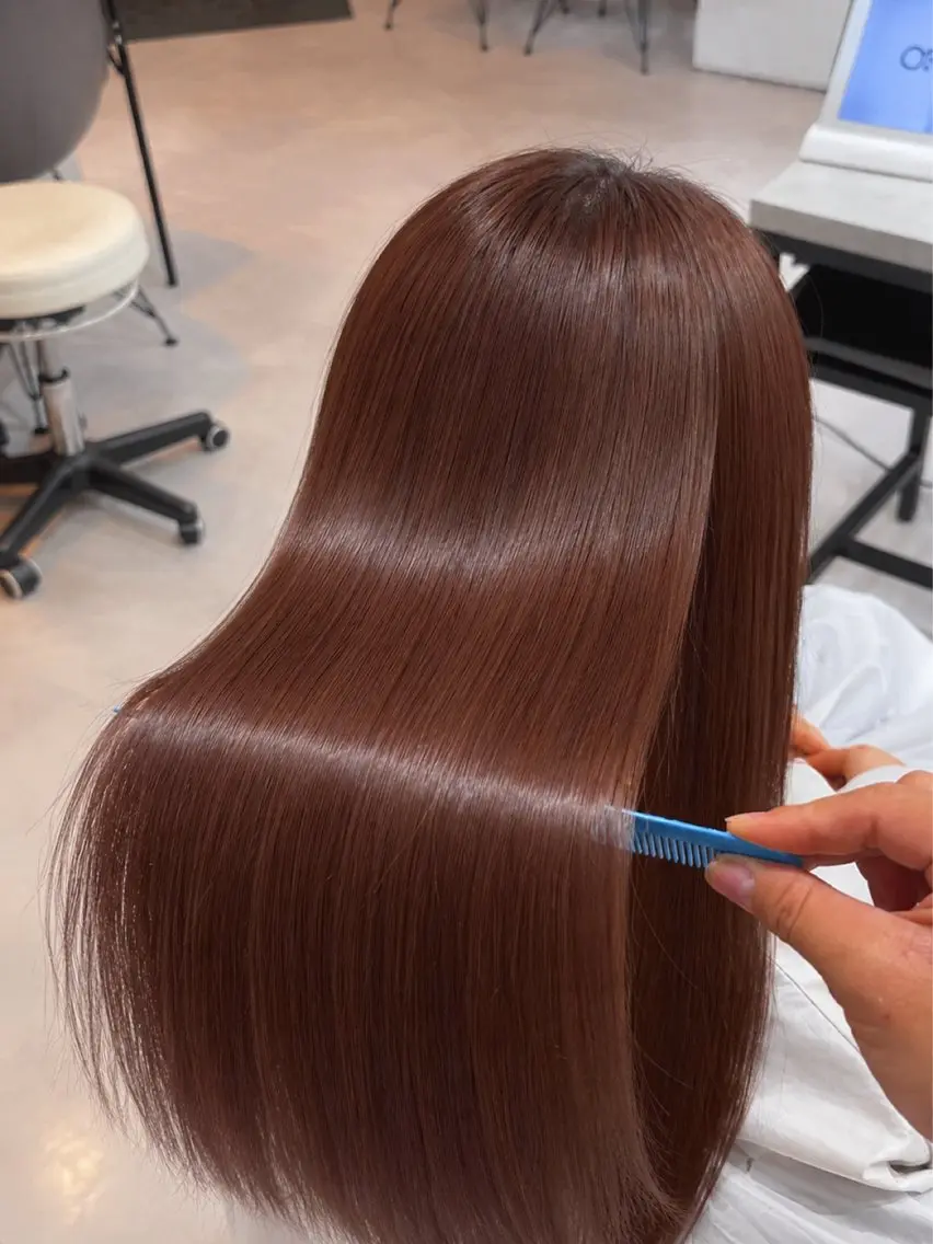 セミロング カラー 透明感カラー ハッシュカット 髪質改善 レイヤーカット 縮毛矯正 ヘアカラー トリートメント 🌙髪質改善カラー Momoka🦋のヘアスタイル