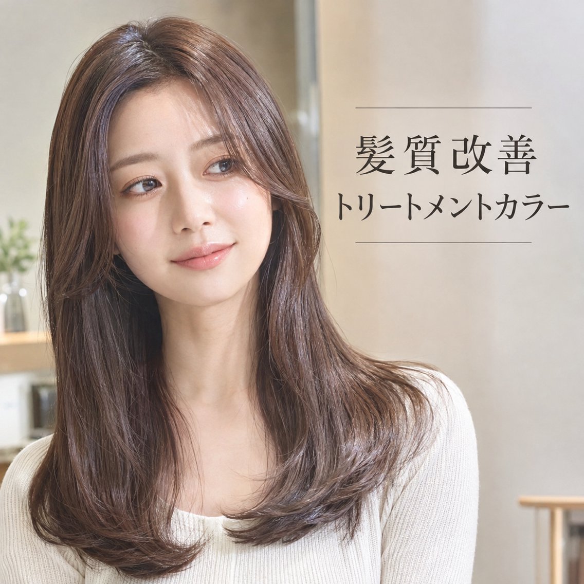 ミディアム 髪質改善 韓国風ヘア トリートメント ヘアカラー カラーモデル募集中/ 透明感カラー/るいのヘアスタイル