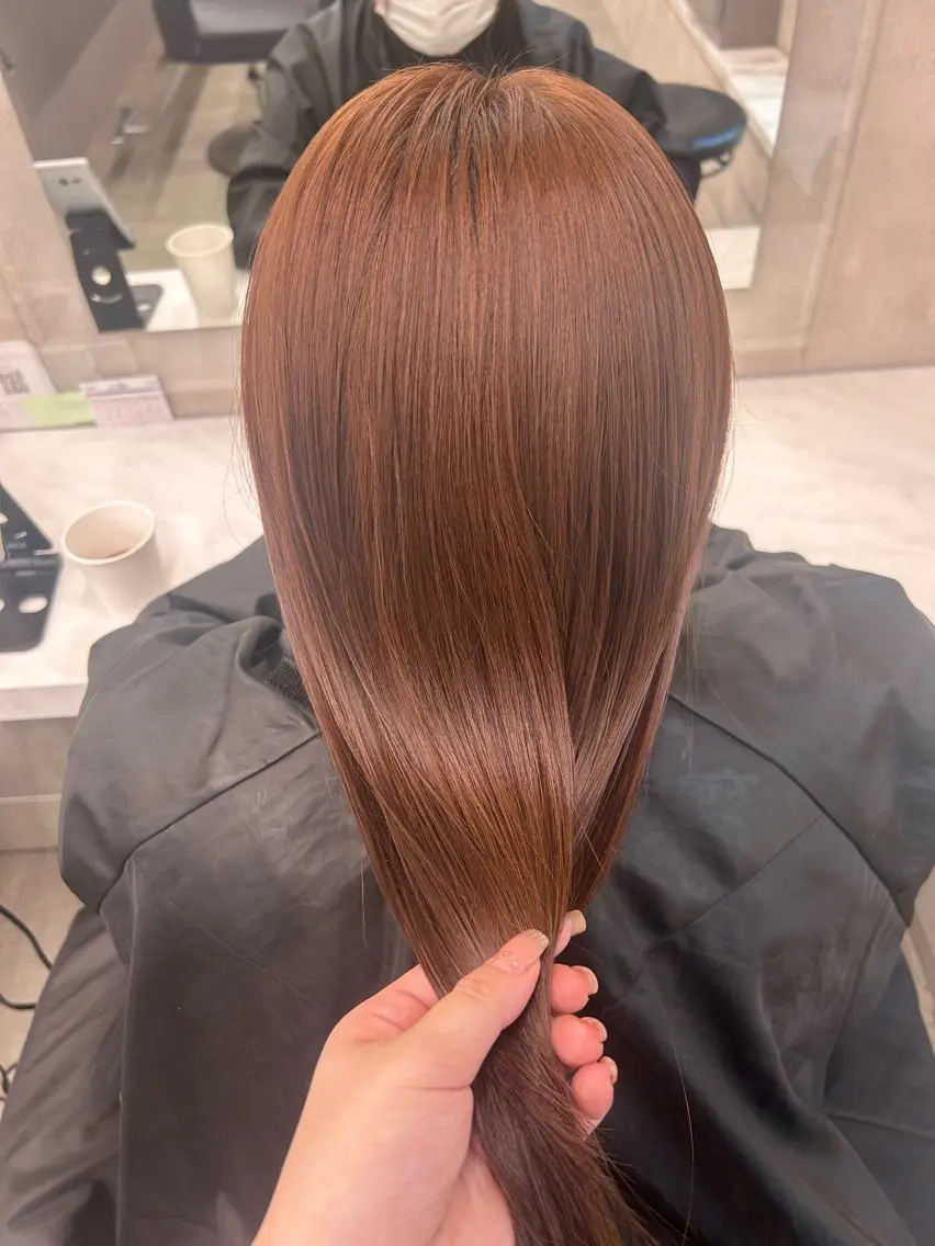 ロング カラー パーマ ヘアアレンジ メンズ キッズ ヘアカラー トリートメント ヘアセット ブリーチなしカラー/ ブラウン/レイヤーのヘアスタイル