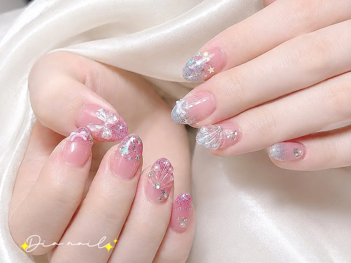 ネイル フットネイル 韓国ネイル レース マグネットネイル ニュアンスネイル ハンドネイル Dia nail サロンのネイルデザイン