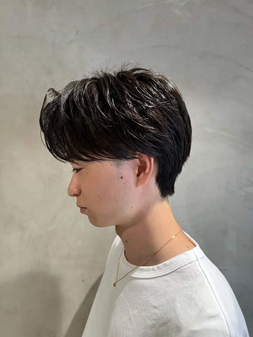 ショート パーマ メンズ メンズパーマ ニュアンスパーマ 横浜/レイヤー/ カネコのヘアスタイル