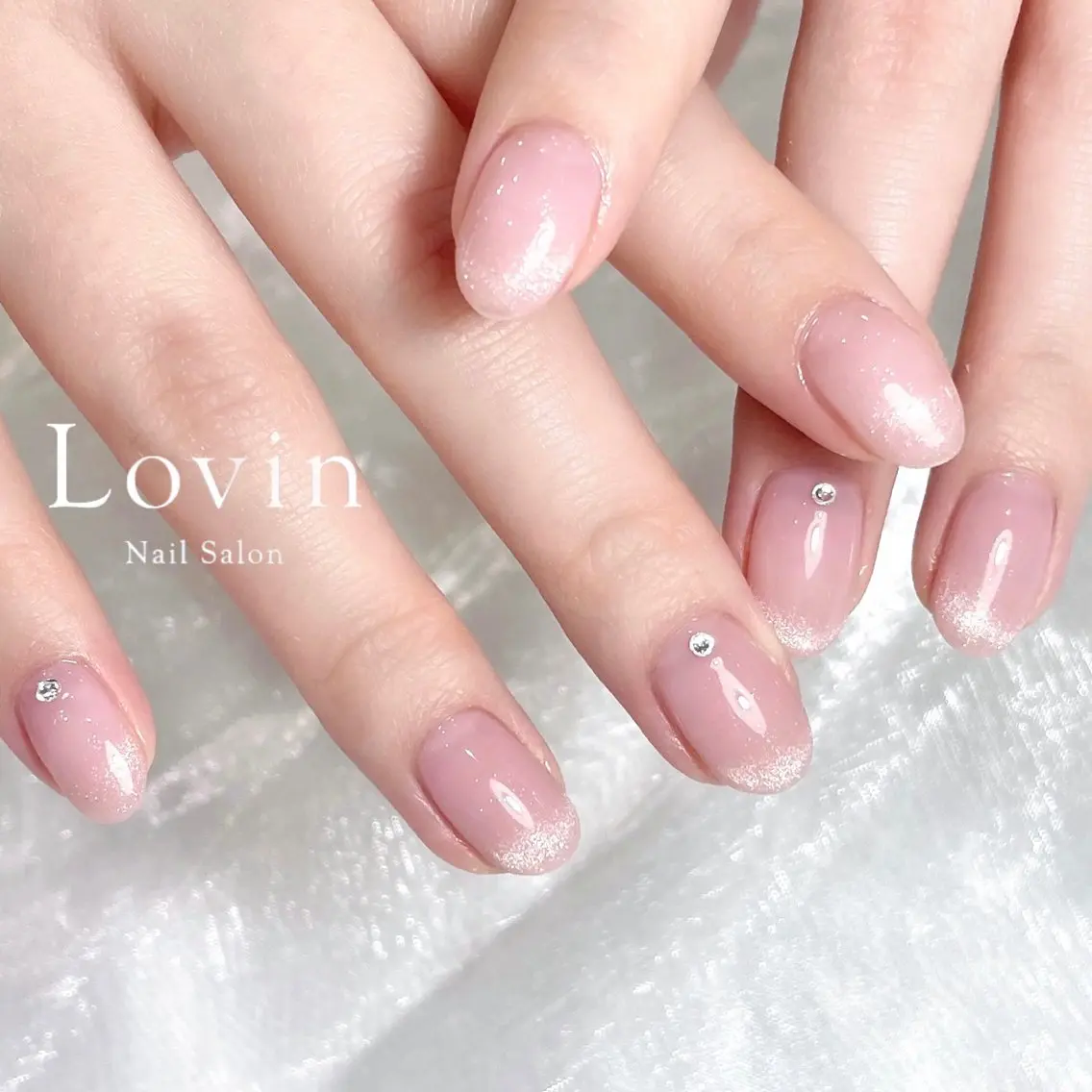 ネイル フレンチネイル ジェルネイル マグネットネイル マグネットフレンチ オフィスネイル k-two nailのネイルデザイン