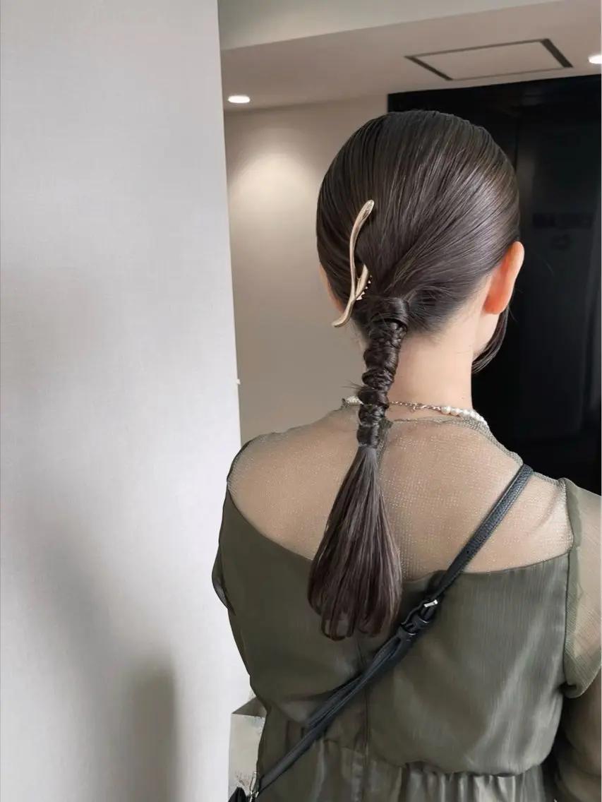 セミロング ヘアアレンジ 結婚式・ブライダル ヘアセット 松井那津子 /ハイライトブリーチのヘアスタイル