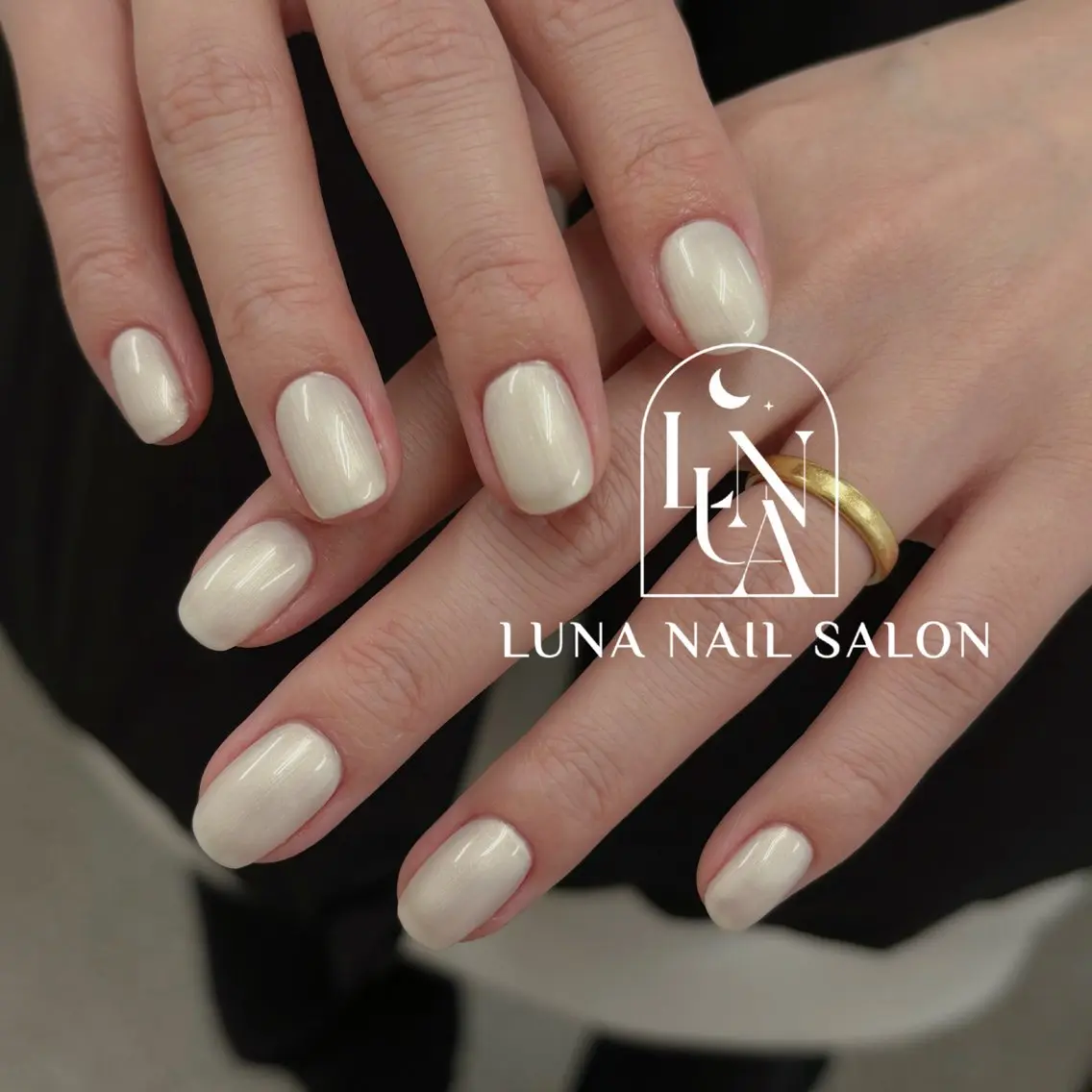ネイル アートネイル フレンチネイル ジェルネイル ガラスフレンチ 韓国ネイル ハンドネイル ハンドケア LUNA Nail salon💕のネイルデザイン
