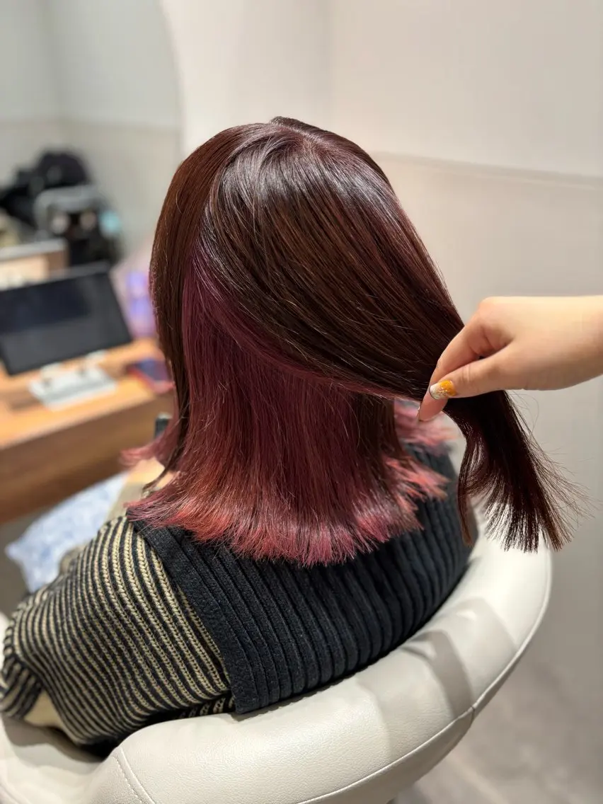 ミディアム ヘアカラー トリートメント 美髪ヘア 🤍erikaのヘアスタイル