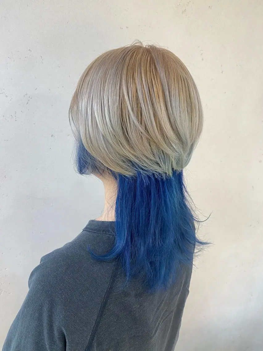ロング カラー カット ヘアカラー 中目黒ブリーチカラー ボブ橋本青輝のヘアスタイル