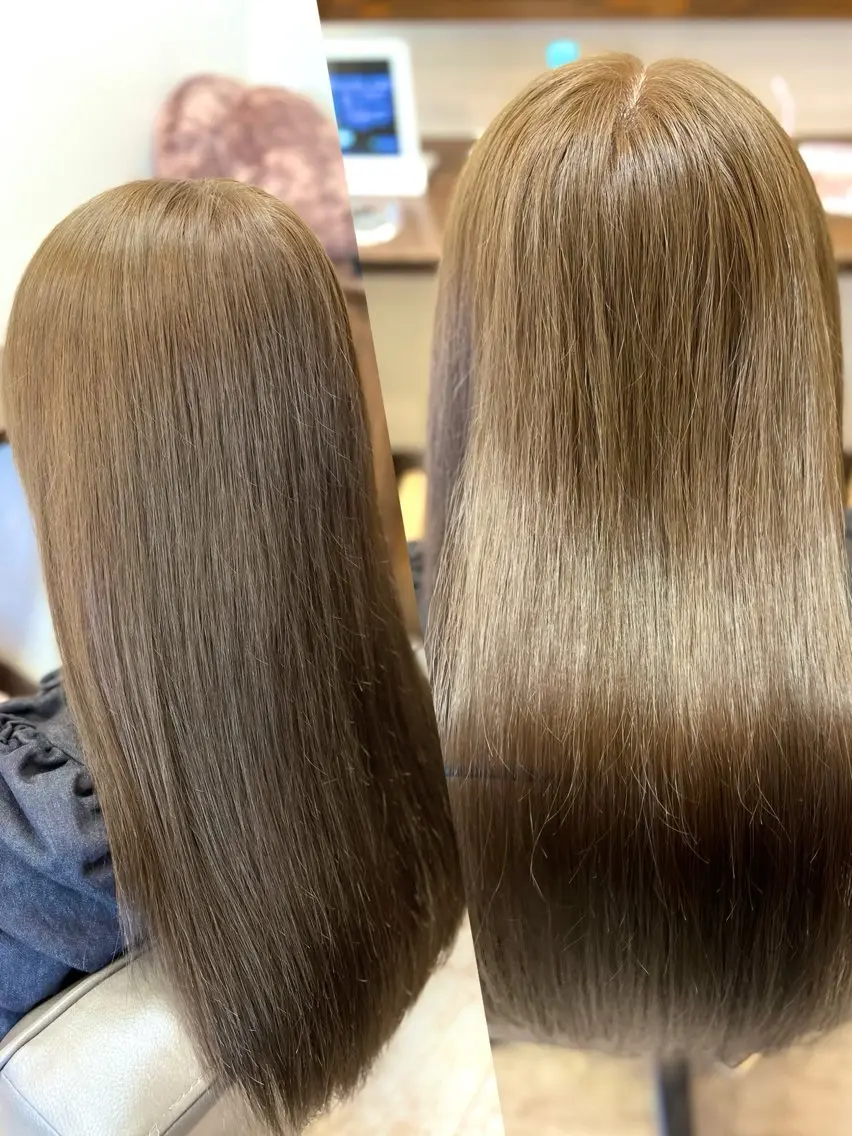 カラー ベージュカラー ブリーチ 透明感カラー ミルクティーベージュ ブリーチなしカラー 政木 紳吾のヘアスタイル