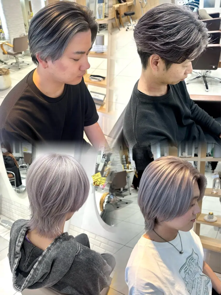 メンズ メンズバレイヤージュ メンズブリーチ メンズハイトーン 💈メンズパーマ カラー💈momoのヘアスタイル