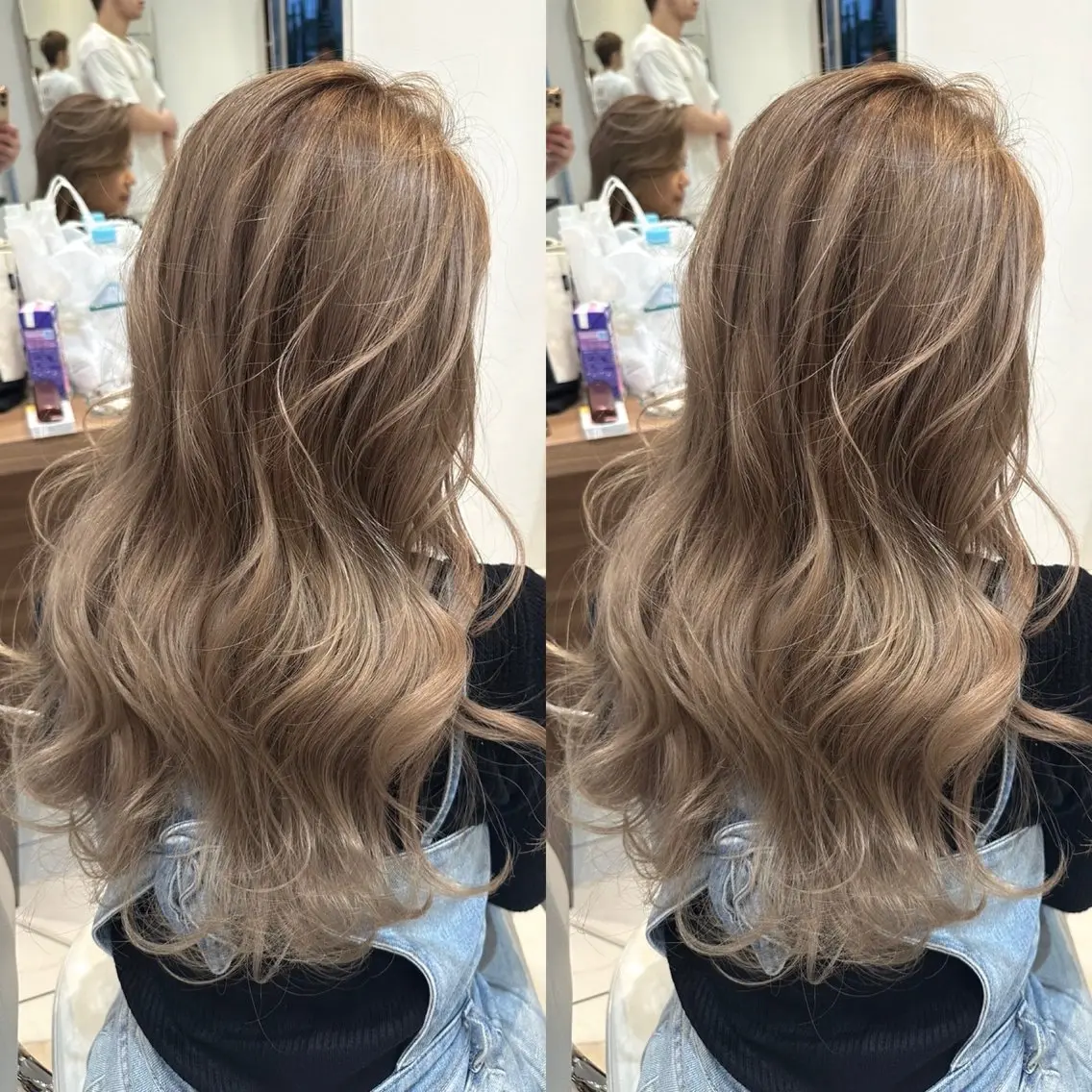 ロング カット ヘアカラー トリートメント バレイヤージュ ボブ🌈ナツヤのヘアスタイル