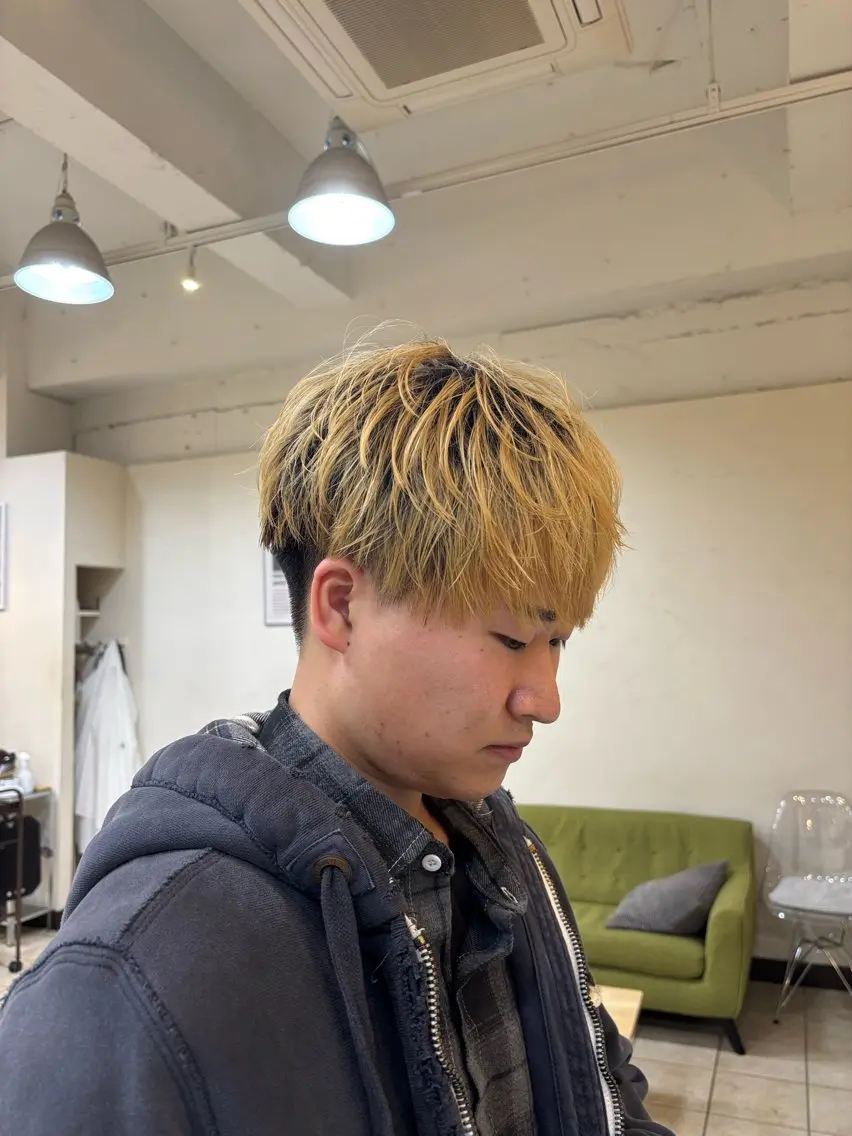 ショート メンズ マッシュ スパイキーショート/ メンズパーマ/関内涼のヘアスタイル