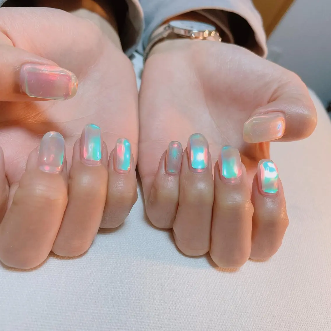 ネイル 氷ネイル・うるうるネイル ハンドネイル nakamoto yuukaのネイルデザイン