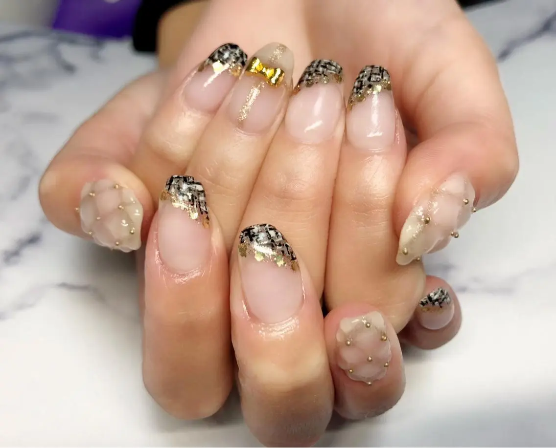 ネイル ツイードネイル フットネイル shonan_ kairiのネイルデザイン