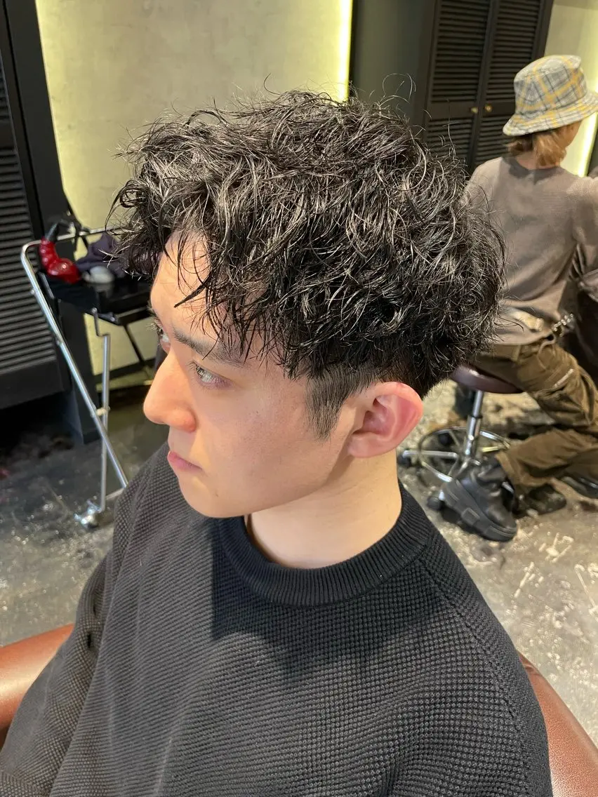 パーマ メンズ メンズパーマ メンズショート カット パーマ 💈メンズ職人 ルキト💈のヘアスタイル