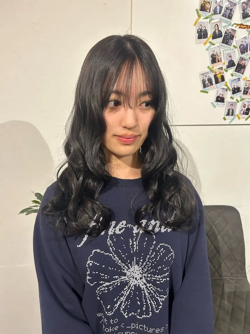 セミロング カラー ヘアカラー hinano ヒナノのヘアスタイル