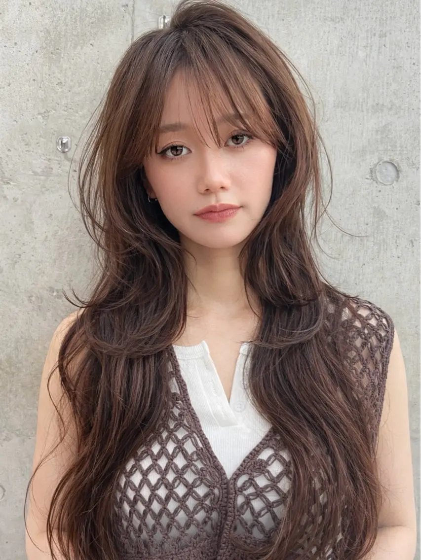 ロング カット ヘアカラー トリートメント 恵比寿韓国レイヤー× 艶透明感カラー大場のヘアスタイル