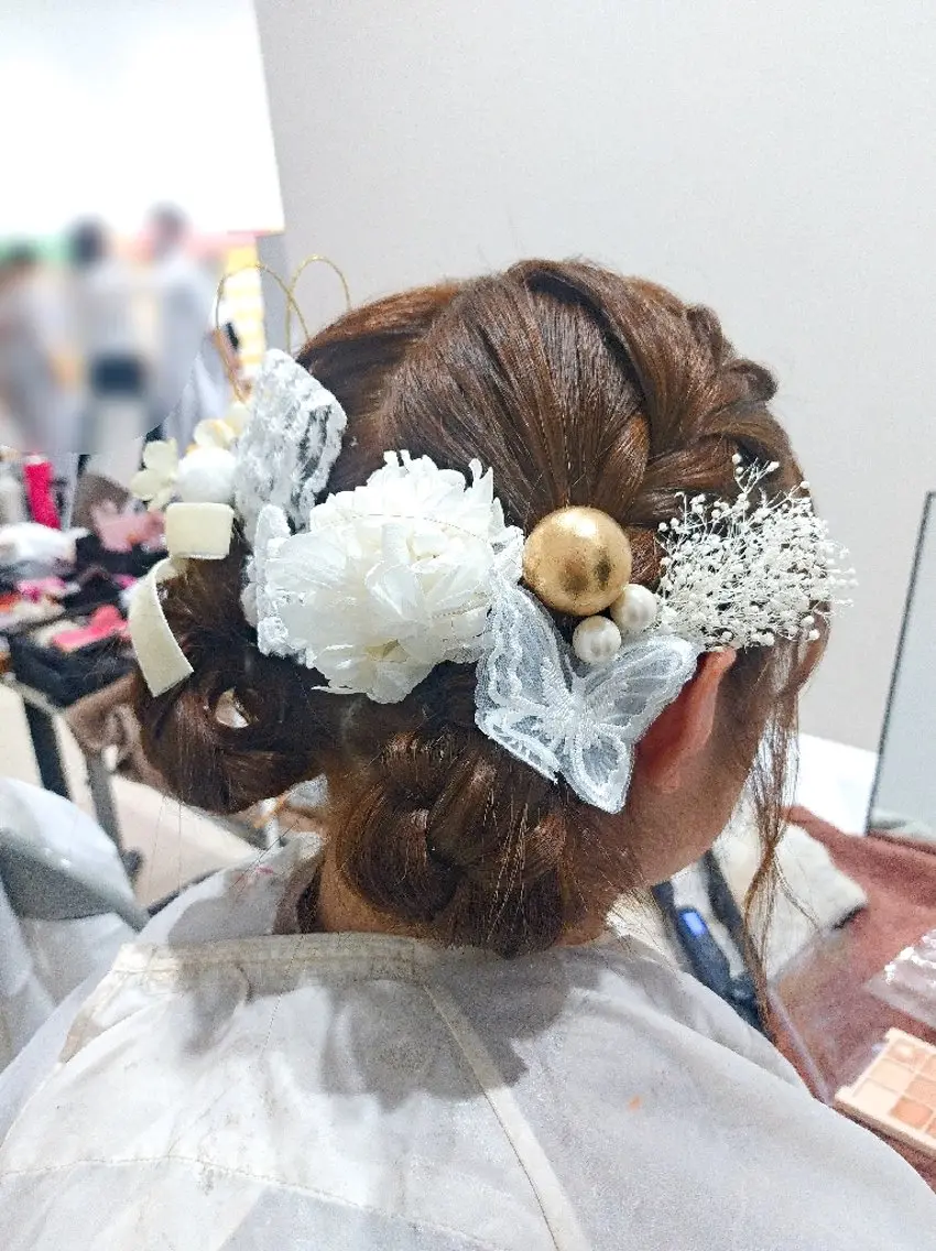 ミディアム ヘアアレンジ ヘアセット ヘアアレンジ/柔らか 艶カラー/AKARIのヘアスタイル