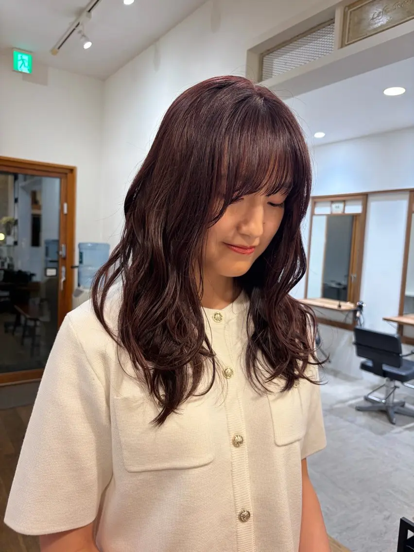 ロング カラー ヘアアレンジ ブリーチ ブラウンカラー ピンクカラー ピンクブラウン トリートメント カット ヘアカラー トリートメント 無料カットモデル‪✨ ✂️Nanami🌷のヘアスタイル