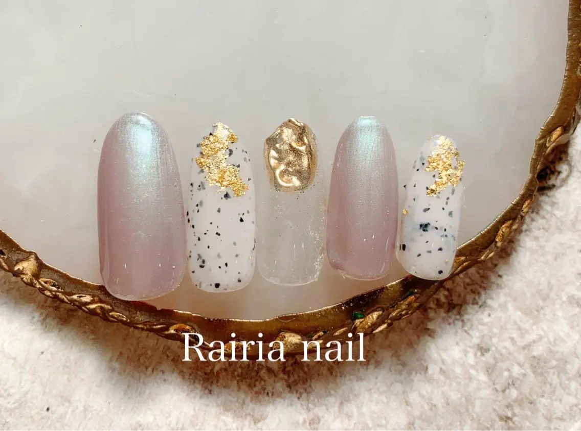 ネイル アートネイル カジュアル フラワーネイル フットネイル ジェルネイル Rairia nail本八幡店のネイルデザイン