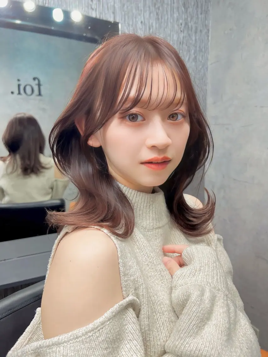 ミディアム カラー ヘアアレンジ カット ヘアカラー トリートメント ヘッドスパ ヘアセット 韓国レイヤー/ 顔周り💕田中将吾のヘアスタイル