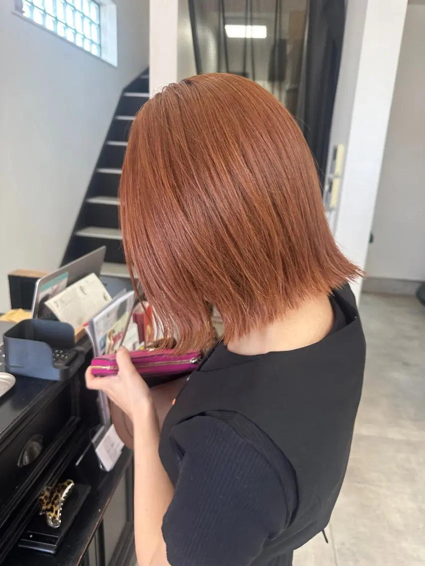 ミディアム カラー カット ヘアカラー トリートメント recipe 黒木 彩那のヘアスタイル