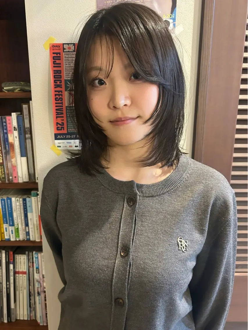 ミディアム カラー カット ヘアカラー トリートメント Masaki レイヤーカットのヘアスタイル