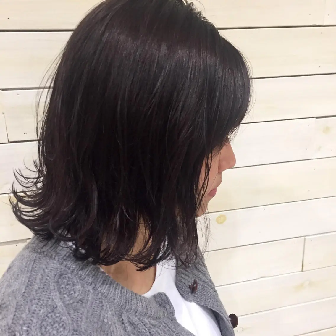 カラー バイオレットカラー 黒田瀬奈/ボブ まろやかベージュのヘアスタイル