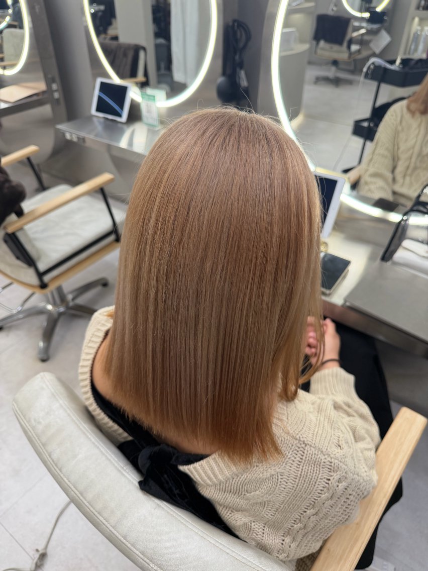 ミディアム ヘアカラー レイヤー/縮毛矯正/ 艶カラー♡ゆうかのヘアスタイル