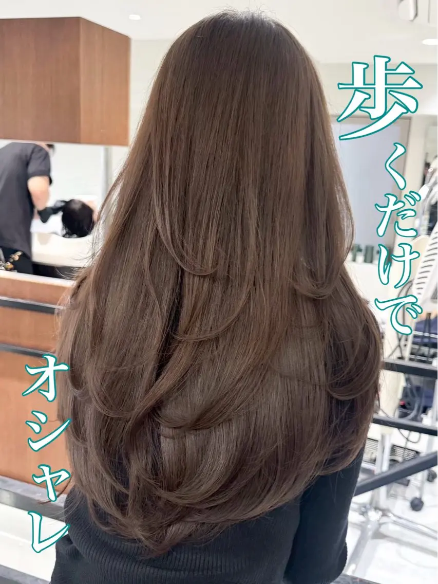 ロング カラー 透明感カラー レイヤーカット カット ヘアカラー ハイライト/レイヤー 河原町/Manatoのヘアスタイル