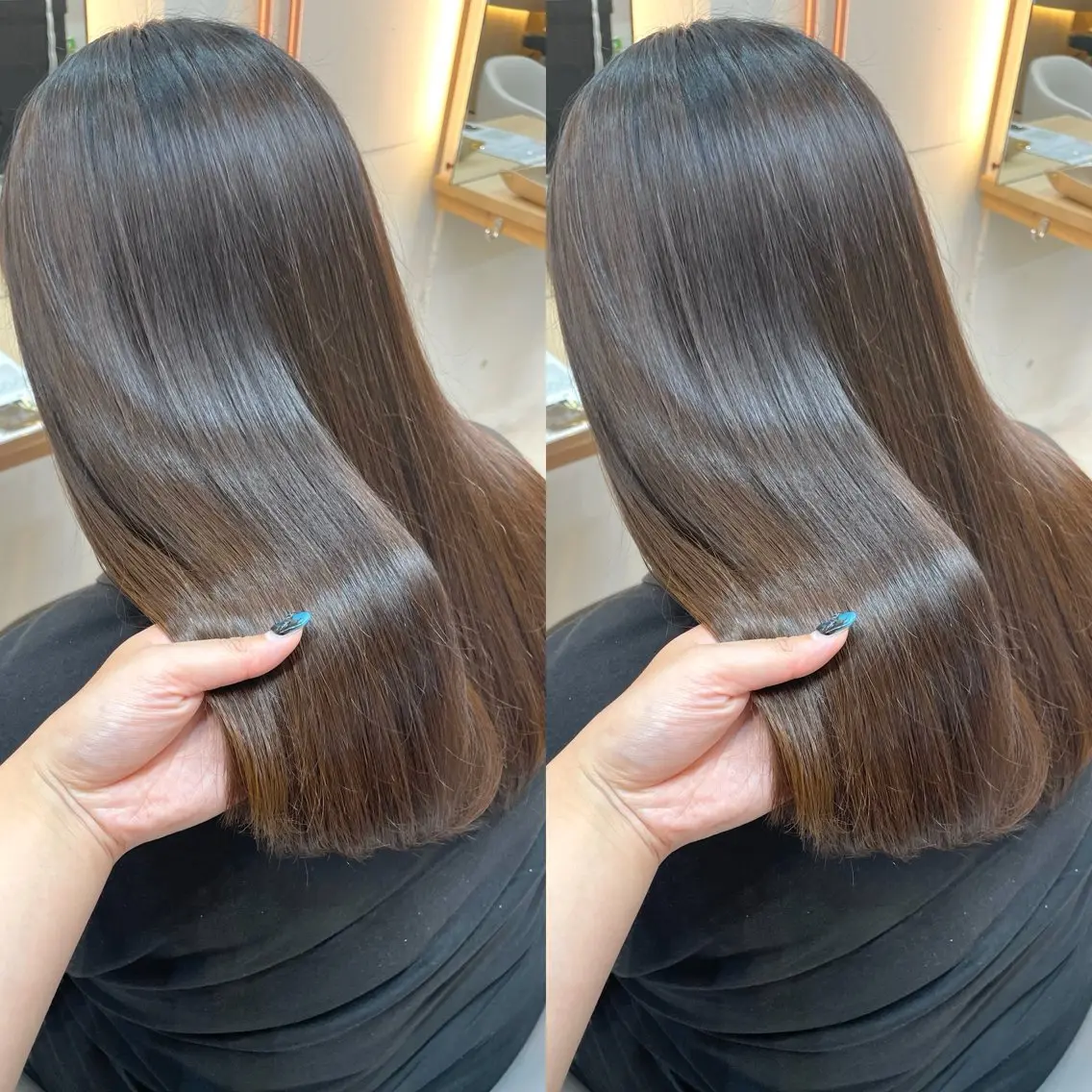 セミロング カラー ブラウンカラー ヘアカラー トリートメント ヘアセット ブリーチ無しダブル カラー🦕まどかのヘアスタイル