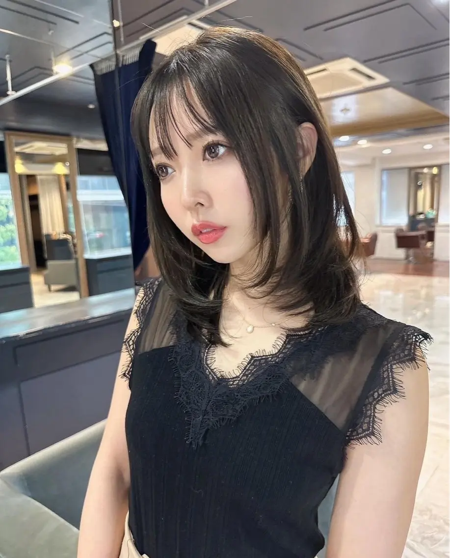 ミディアム ブリーチなし透明感 カラー/松沢州途のヘアスタイル
