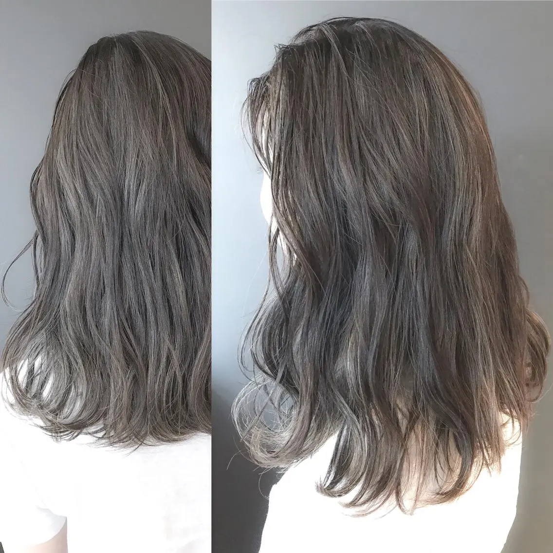 ミディアム カラー グレージュ ハイライトカラー ハイライト ヘアカラー BOX mico.のヘアスタイル