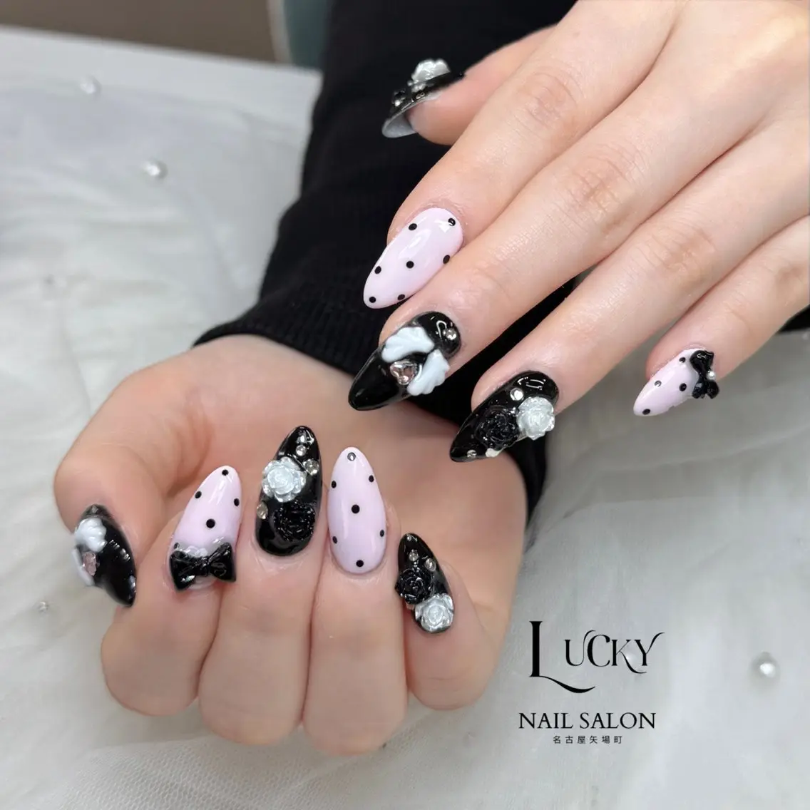 ネイル アートネイル ジェルネイル ロングネイル 持ち込み シンプルネイル ハンドネイル Lucky Nail Salonのネイルデザイン