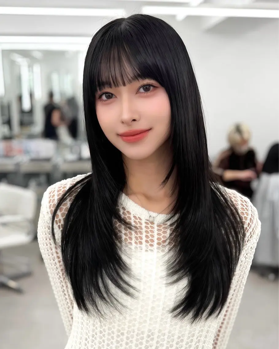 セミロング 顔周りカット 韓国風ヘア レイヤーカット カット ヘアカラー トリートメント ヘッドスパ ヘアセット 前髪顔まわりカット 🌈中村海聖のヘアスタイル