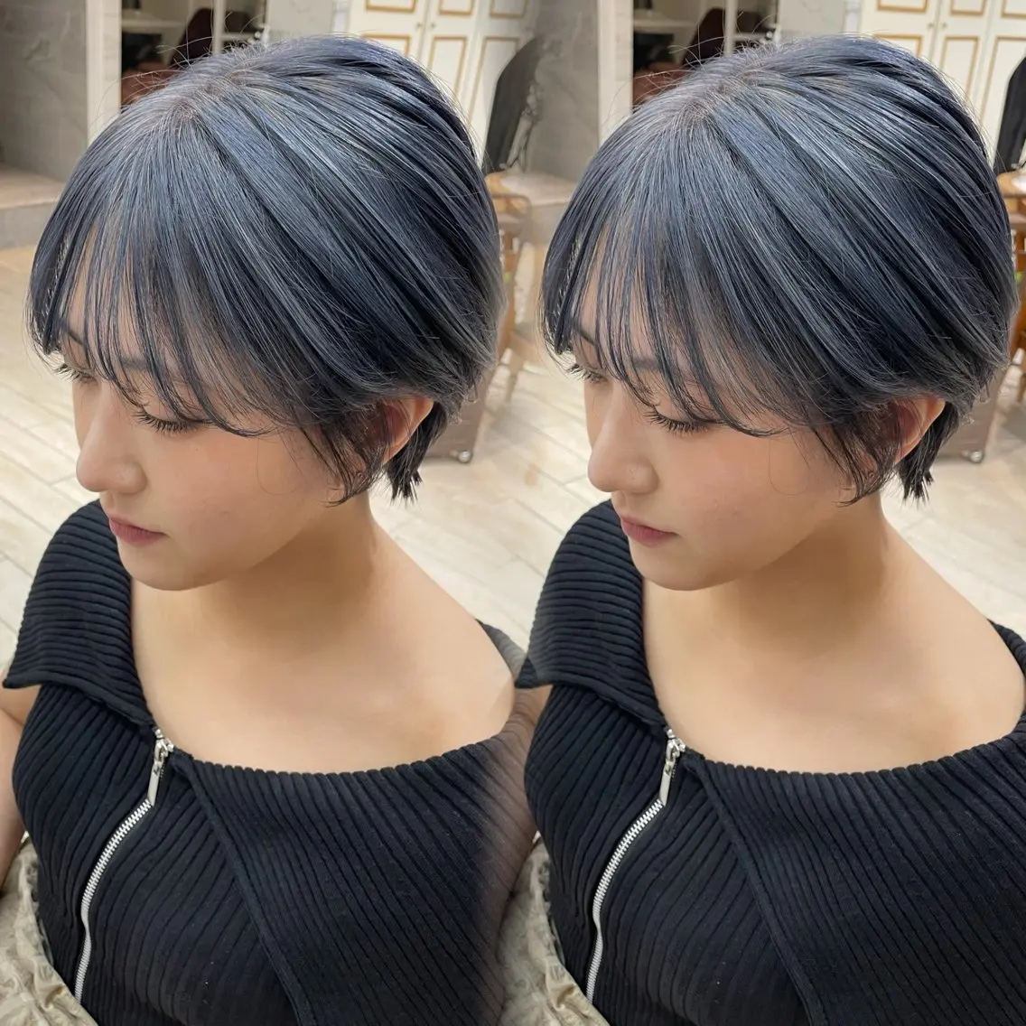 ショート カラー ブルーカラー ヘアカラー トリートメント 髪質改善矯正/カラー /吉祥寺 mariのヘアスタイル