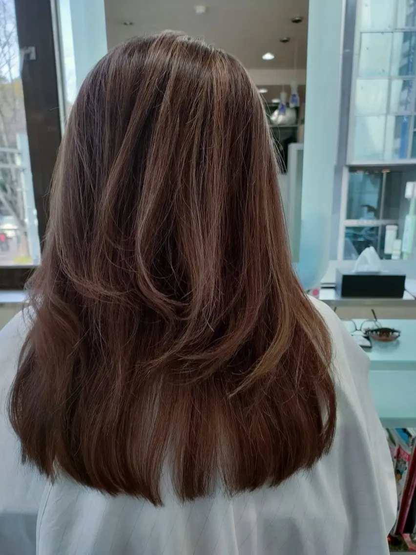 ロング カラー ブラウンカラー au美容室 栄矢場町のヘアスタイル