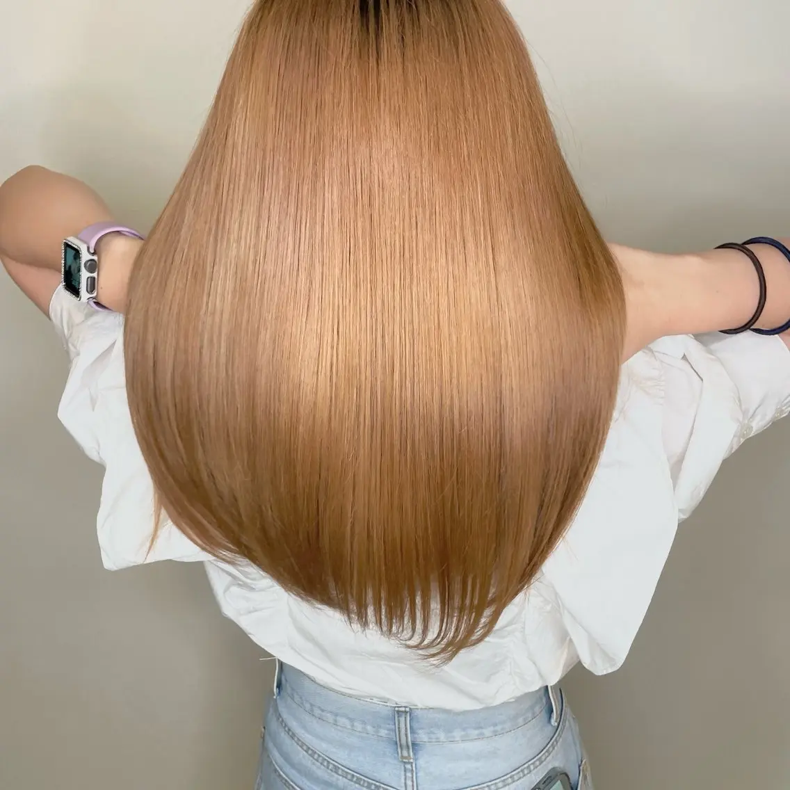 ロング カラー ブリーチ トリートメント 酸熱トリートメント 小島 勤夢のヘアスタイル