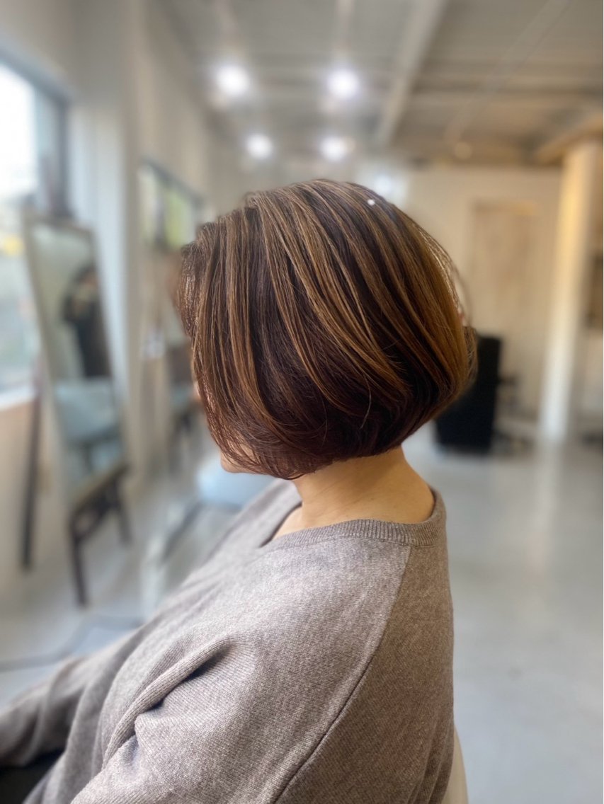 ショート ✨女性カットモデル✨ ワンレンボブ/長井のヘアスタイル