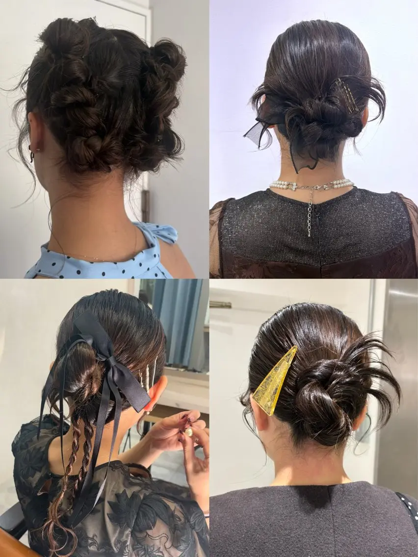ヘアアレンジ ヘアセット チャコ|暖色 |ボブ•レイヤーのヘアスタイル
