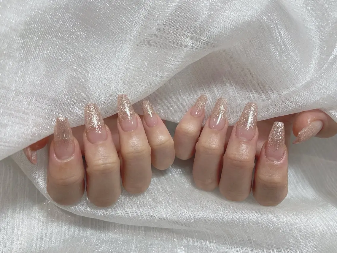 ネイル アートネイル フラッシュネイル フレンチネイル ガラスフレンチ グラデーション M2beauty Renaのネイルデザイン