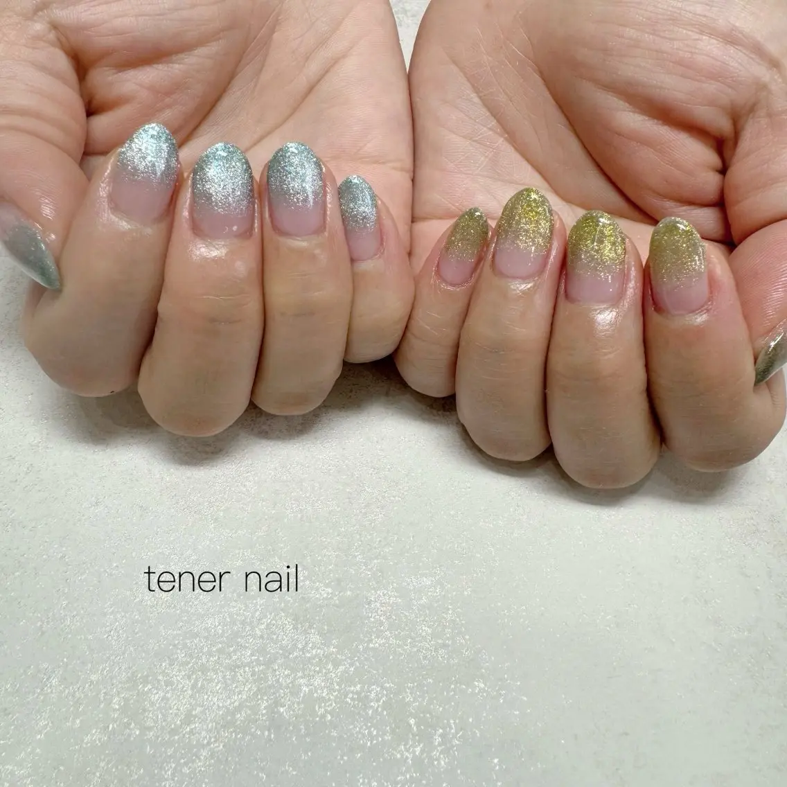 ネイル グラデーション ラメ(グリッター) ラメグラデーション マグネットネイル ハンドネイル テネルネイル tener nailのネイルデザイン