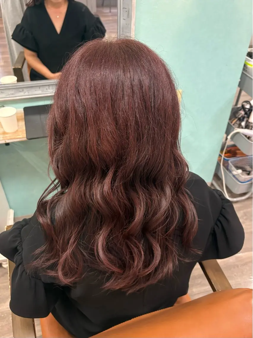 ロング カラー レッドカラー ERII /伏見 カットモデル募集中！のヘアスタイル