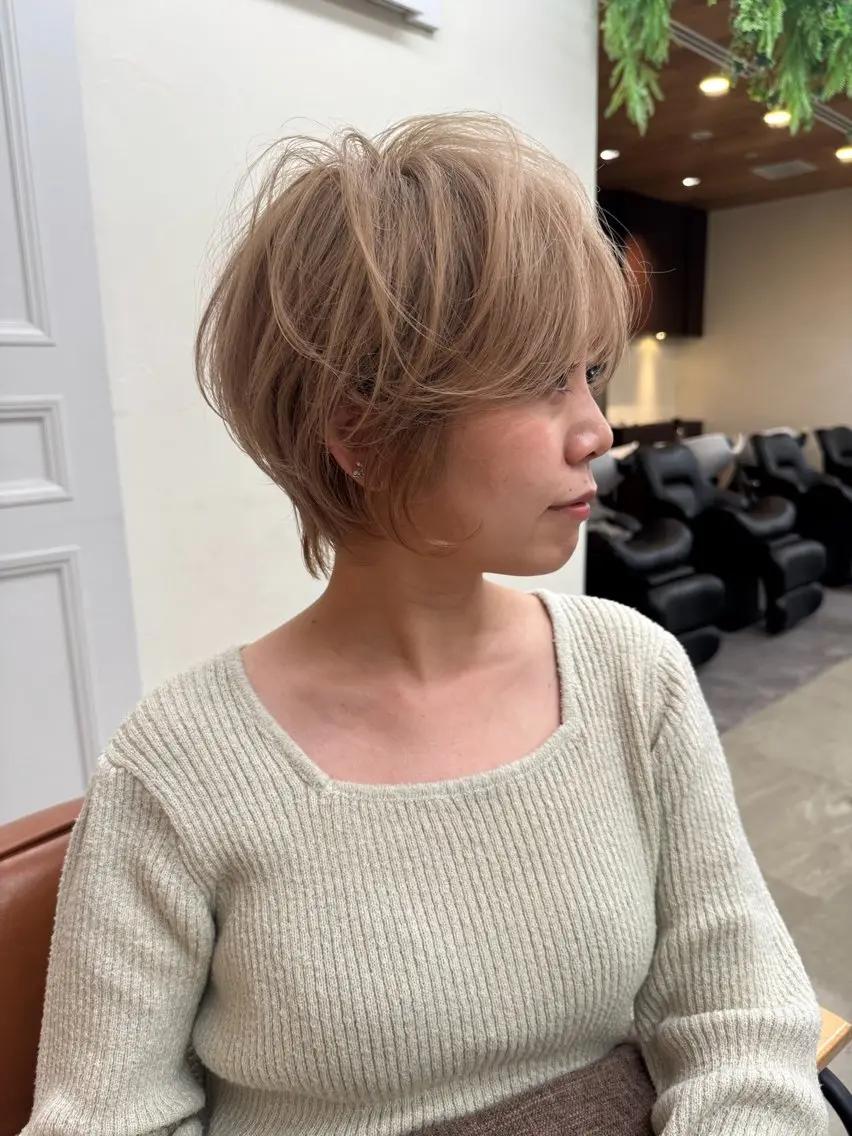 ショート カラー 似合わせカット ショートヘア カット ヘアカラー お悩み解決ショート/ 似合わせカット/といのヘアスタイル